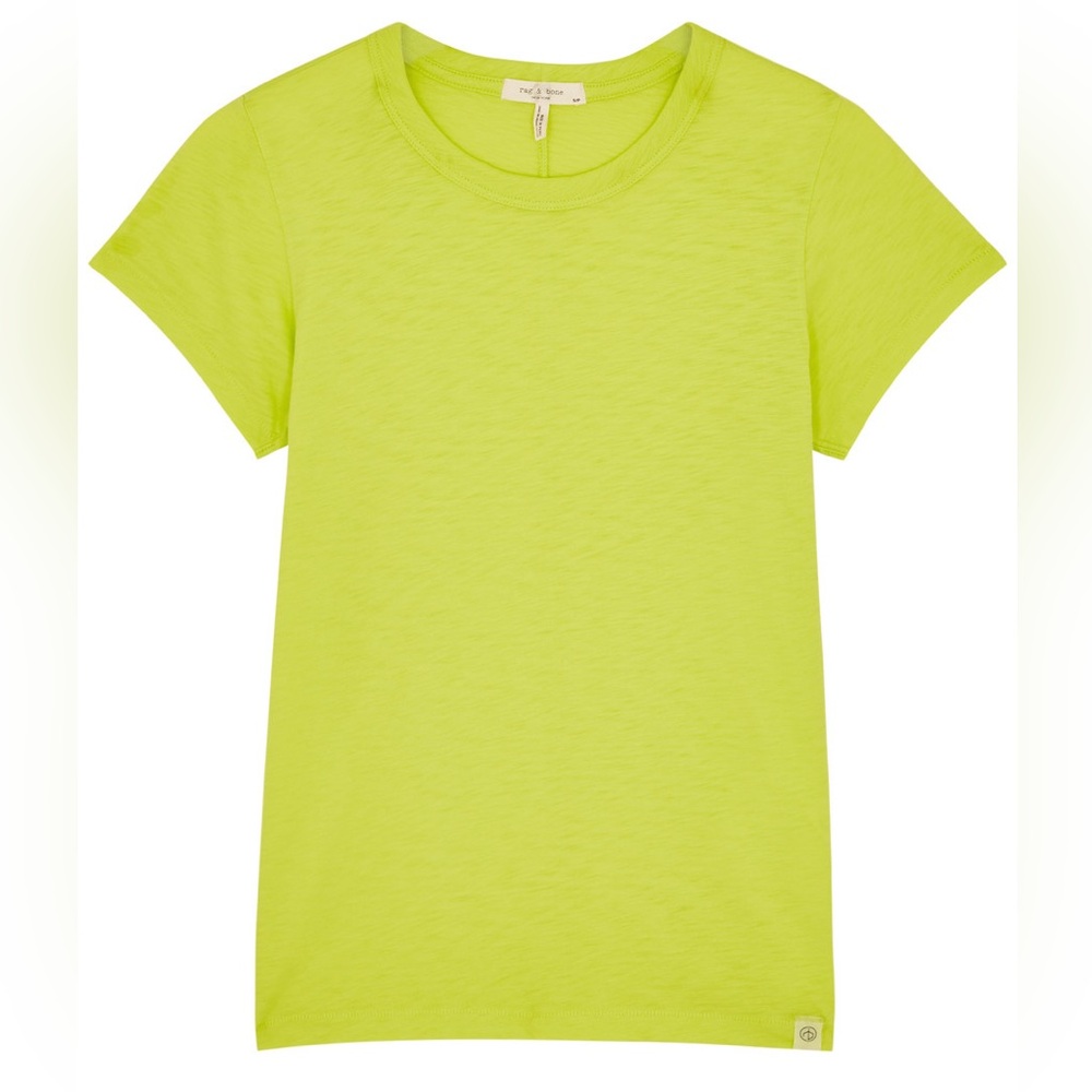 RAG AND BONE Tee T-Shirt Short Sleeve Fluorescent Yellow Green Size Small